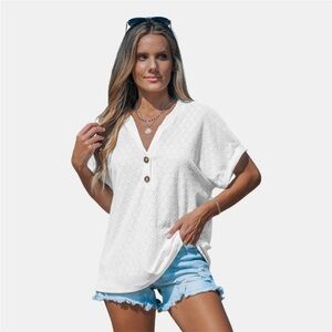 Cupshe White Relaxed Buttoned Blouse